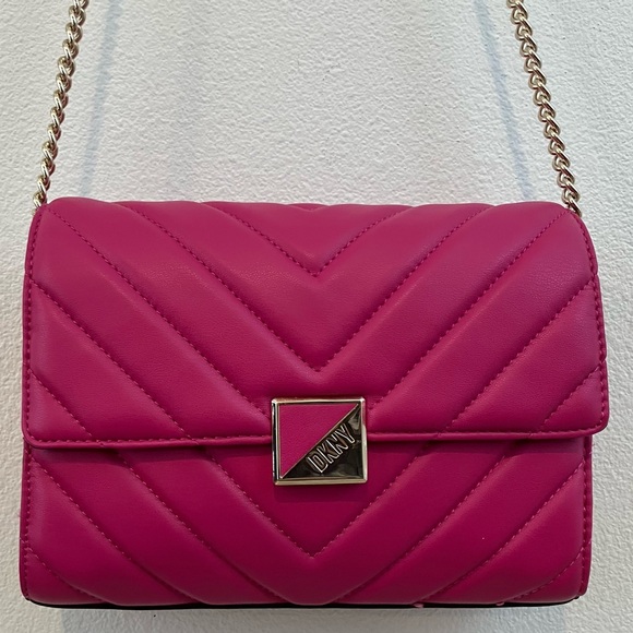 Dkny Handbags - DKNY | Devon Clutch & Crossbody Quilted Hot Pink
